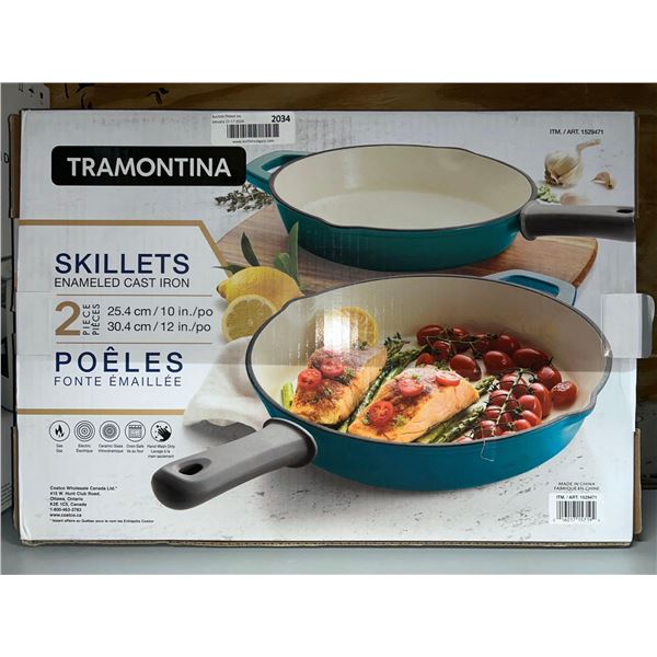 Tramontina Cast Iron Enameled Skillets 2 Piece