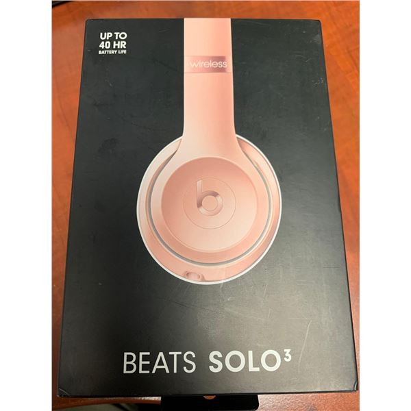 Beats Solo 3 Wireless Headphones in box with manual & accessories
