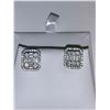 Image 1 : ESTATE ITEM - Emerald cut 1.0 Carat Solitaire Cluster Earring Set