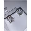Image 3 : ESTATE ITEM - Emerald cut 1.0 Carat Solitaire Cluster Earring Set