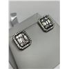 Image 4 : ESTATE ITEM - Emerald cut 1.0 Carat Solitaire Cluster Earring Set