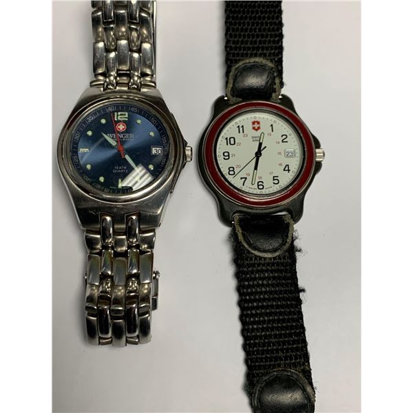 ESTATE ITEM - Lot of 2 wrist watches Swiss army & Wenger Swiss Date Face