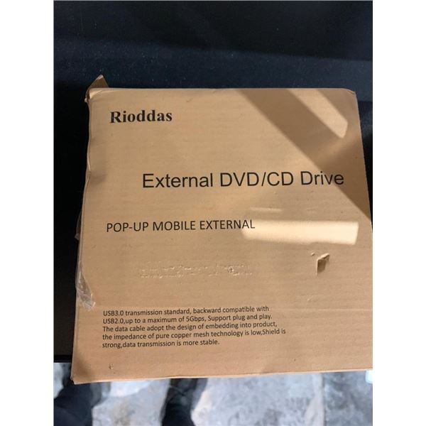 Rioddas External CD Drive, USB 3.0 Portable CD/DVD +/-RW Drive Slim DVD/CD ROM Rewriter Burner High 