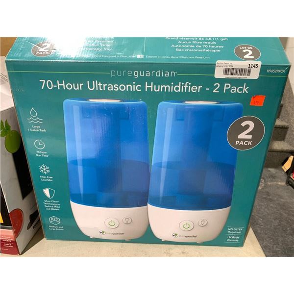 Pureguardian ultrasonic humidifier, pack of 2