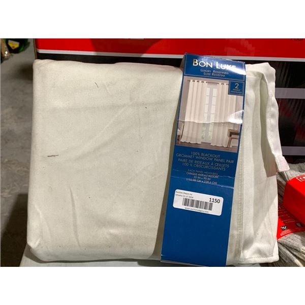 Bon Luxe total blackout curtains, pack of 2 white curtains