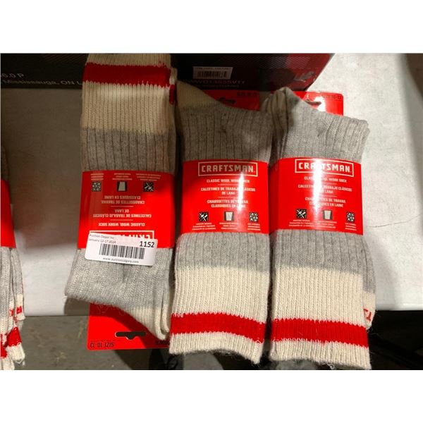 Craftsman wool work socks mens size 10-13, lot of 3