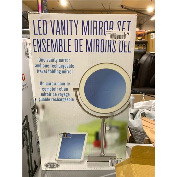 LED vanity mirror set, one vanity mirror and one travel mirror