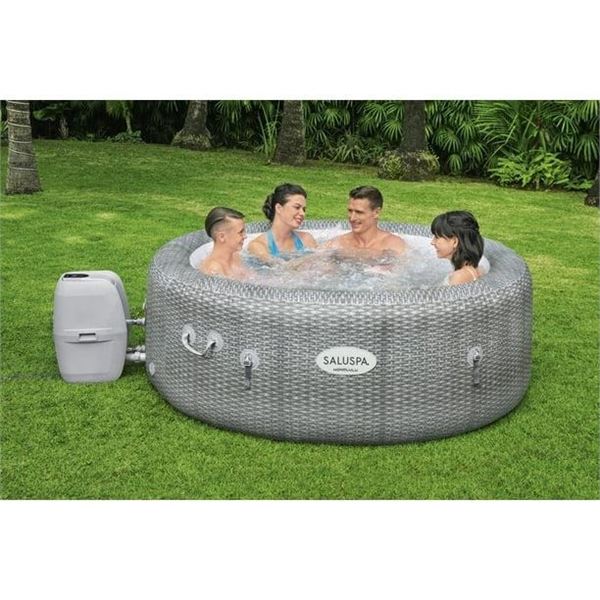 SaluSpa Honolulu 6-Person Inflatable Hot Tub 77" x 28" With Soothing Bubble Massage, 77 x 28" Spa
