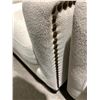 Image 3 : White upholstered accent chair with button trim