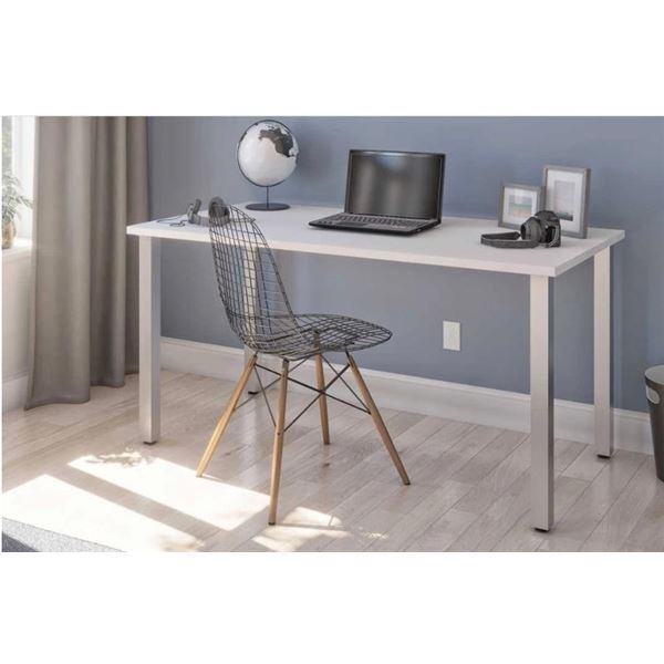Bestar 65801-2 White Laminate Wooden Desktop - Wooden Desk top only, no legs