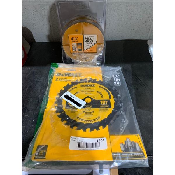 6 1/2 inches wide 18T 24T  Also one hole saw 4 1/4 50% longer life