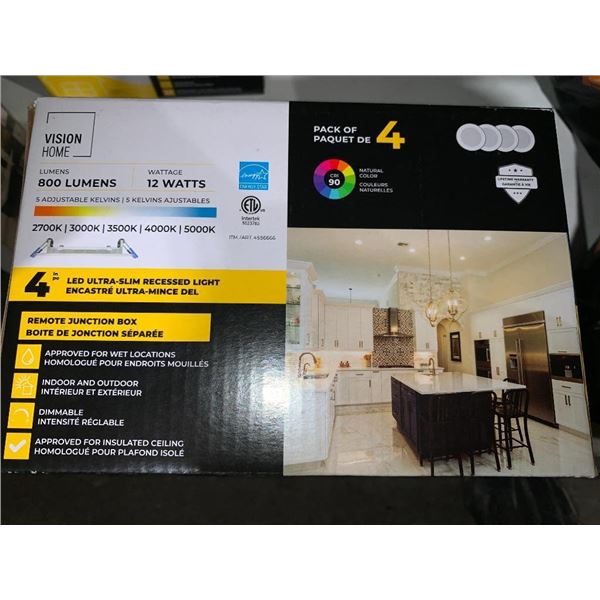 Pack of 4 LED ultra slim recessed lights