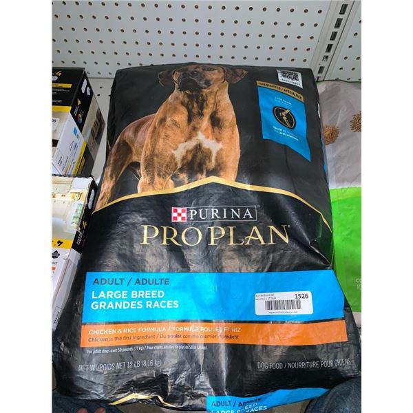 Purina pro plan large breed adult dog food, chicken and rice, 18lb