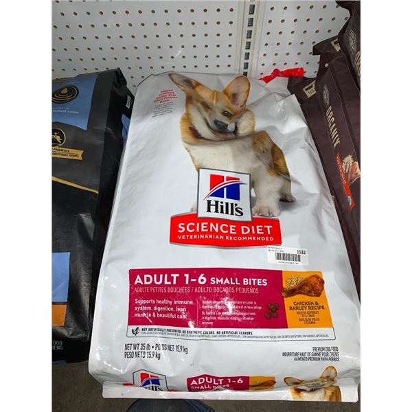 Hills science diet adult small breed dog food chicken and barley, 35lb