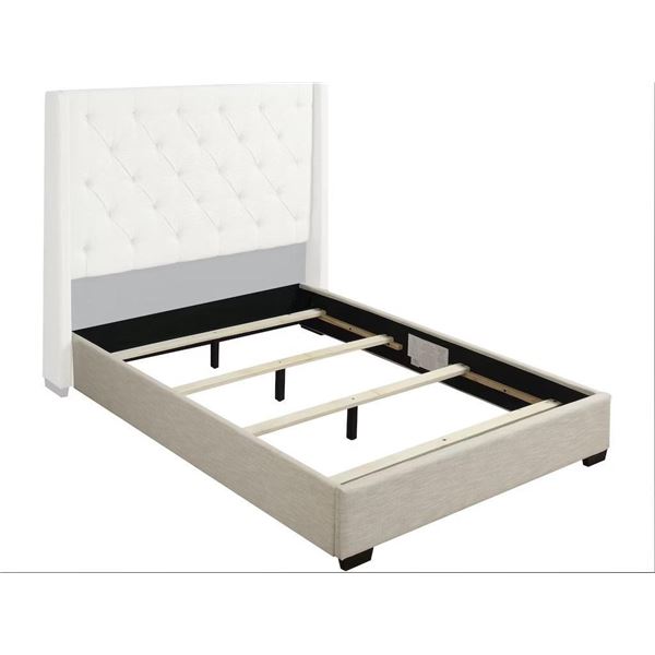 ACH Bedroom Contemporary Shelter Queen Upholstered Footboard with rails DS-1927-251B - *2 Boxes in l