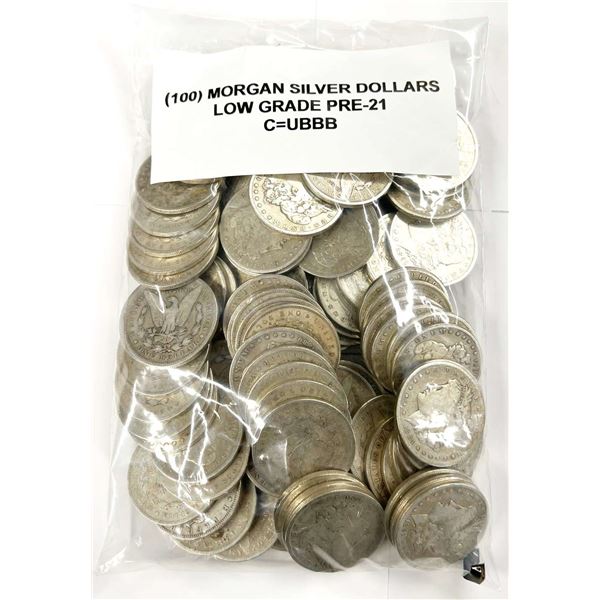 (100) Morgan Silver Dollars 1878-1904 Low Grade