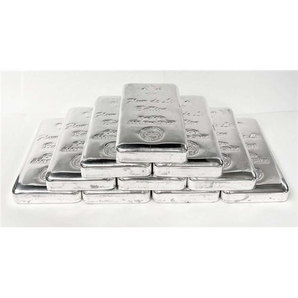 (10) Kilo .999 Proof Fleur De Lis Silver Bars