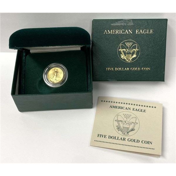 Very Rare 1989 American $5 Gold Eagle 1/10th ozt OGP