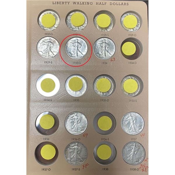 1933-S Walking Liberty Silver Half Dollar MS63