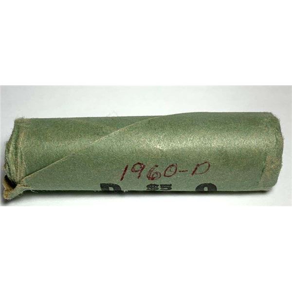 Paper Bank Wrapped Roll (50-coins) 1960-D Roosevelt 90% Silver Dimes Mint Condition