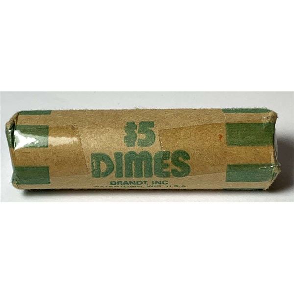 Paper Bank Wrapped Roll (50-coins) Mixed Years Mercury Silver Dimes