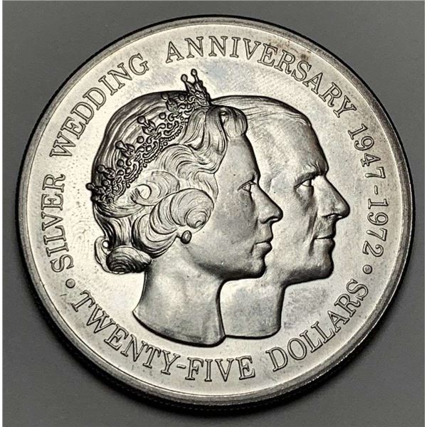 1972 Cayman Islands $25 Silver Wedding Anniversary 1.65 ozt