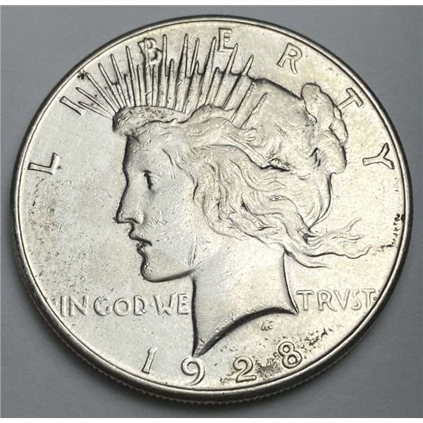 1928-S Peace Silver Dollar AU58