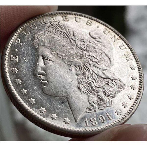 1891-S Morgan Silver Dollar MS63 DMPL