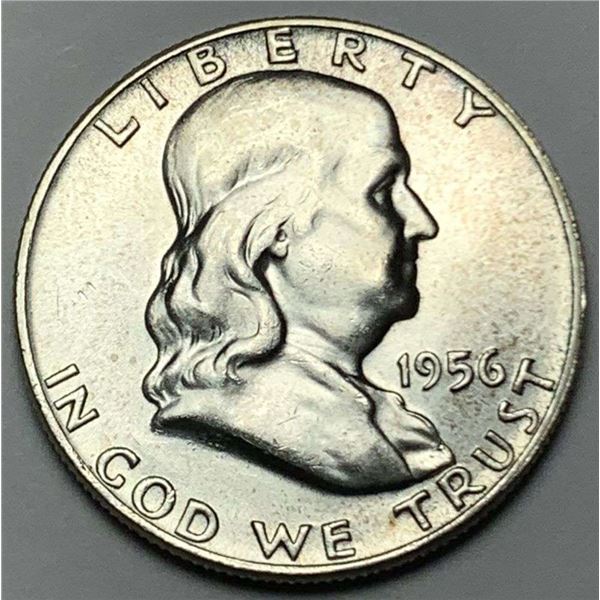 1956 Franklin Silver Half Dollar MS65