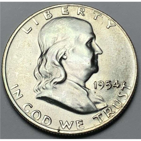 1954-D Franklin Silver Half Dollar MS65