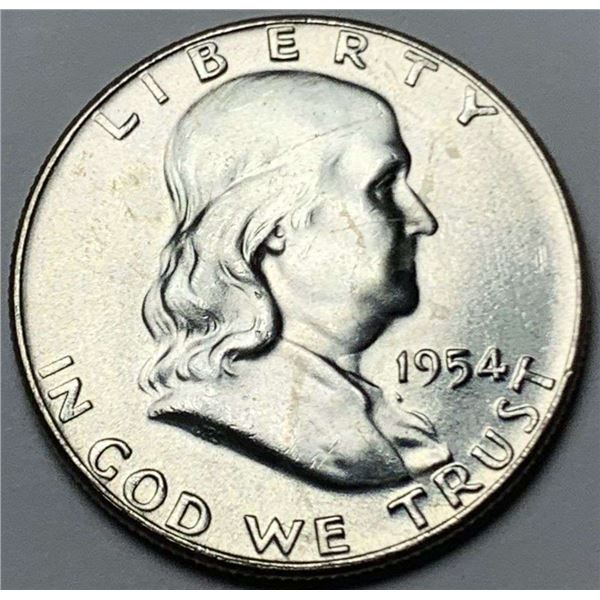 1954 Franklin Silver Half Dollar MS65