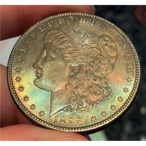 Nice Toning 1898 Morgan Silver Dollar MS63
