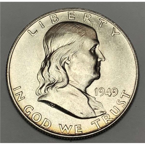 1949-D Franklin Silver Half Dollar MS65