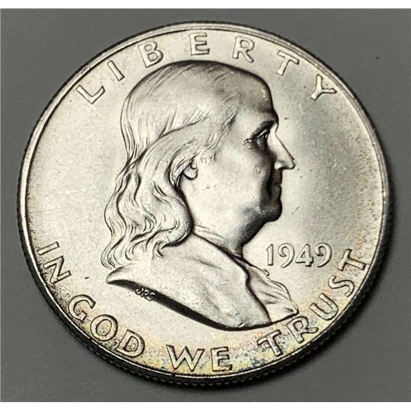 1949-S Franklin Silver Half Dollar MS65