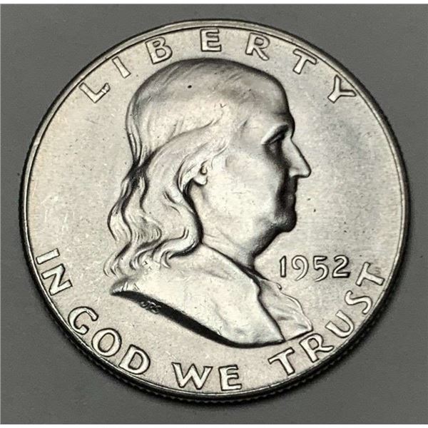 1952-S Franklin Silver Half Dollar MS64