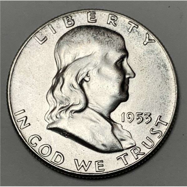 1953 Franklin Silver Half Dollar MS65