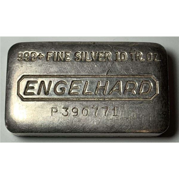 Very Rare Vintage Engelhard 10 ozt .999 Silver Bar