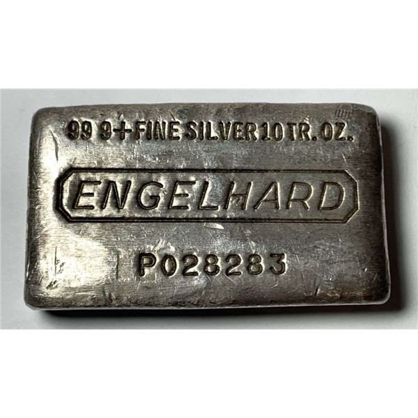 Very Rare Vintage Engelhard 10 ozt .999 Silver Bar