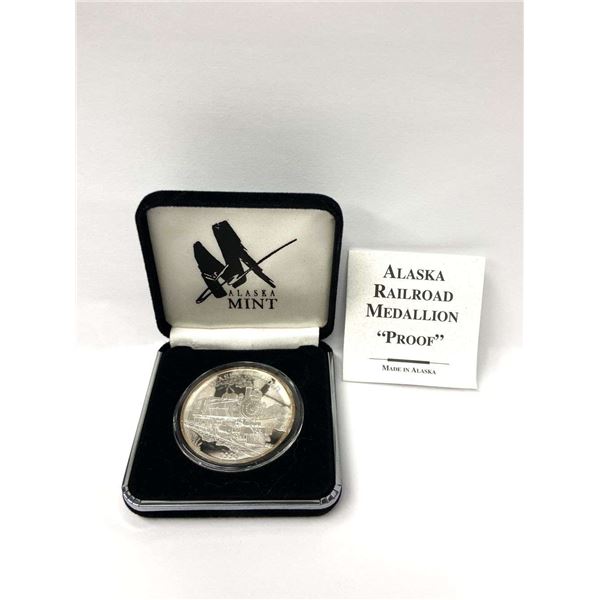 Rare 1998 Alaska Railroad 75th Anniversary Proof .999 Silver 1 ozt