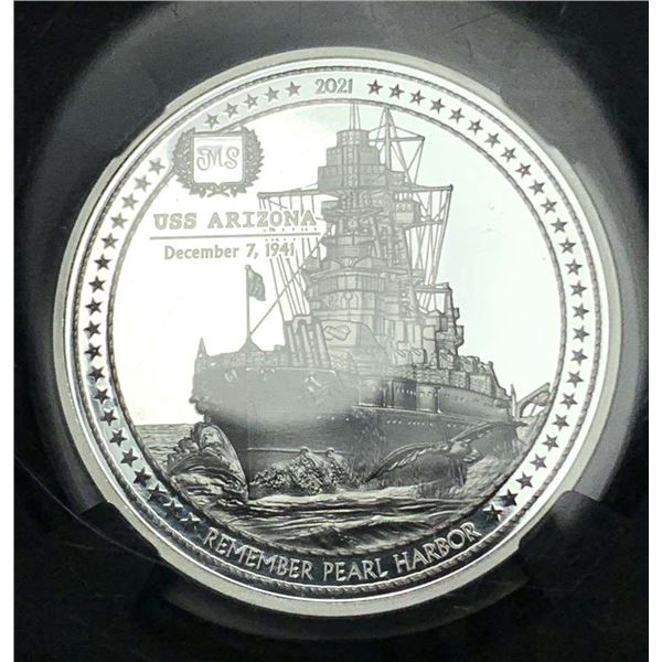7K Metals Rare 2021 $5 Palau NGC PF70 Ultra Cameo USS Arizona 80th Anniversary