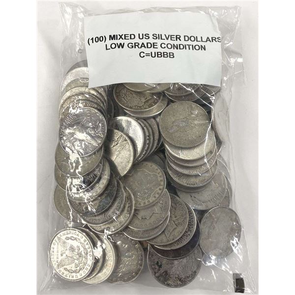 (100) Mixed U.S. Silver Dollars Low Grade