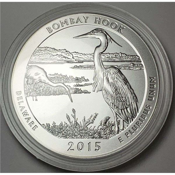 2015-P ATB Delaware "Bombay Hook" 5 ozt .999 Silver