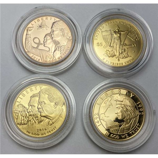 (4) United States Modern Gold $5 Commemorative