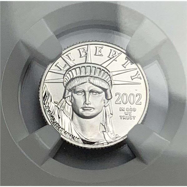 2002 American Eagle .9995 Platinum $10 NGC MS70