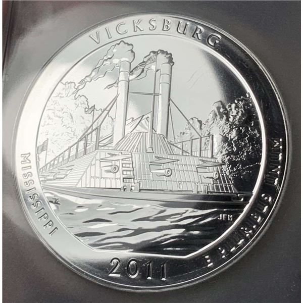 2019 ATB Mississippi "Vicksburg"  5 ozt .999 Silver PCGS MS65 DMPL First Strike