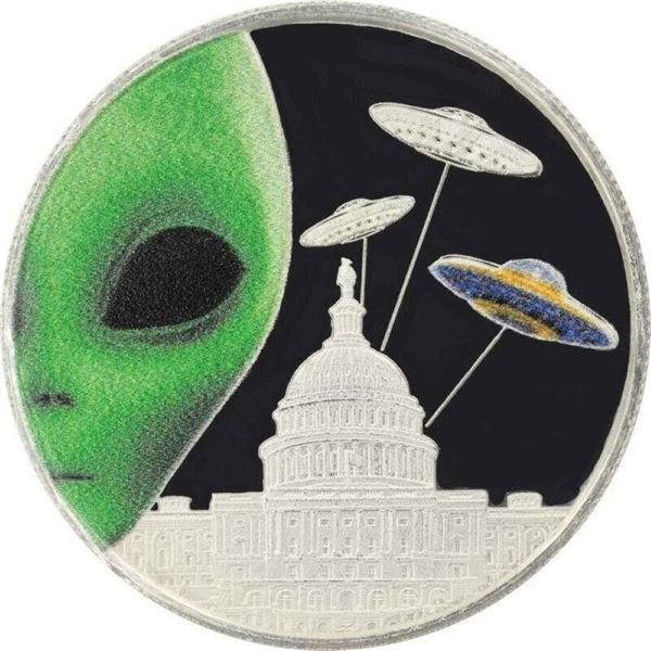 (100-coins) Aliens Have Landed 1 ozt .999 Silver