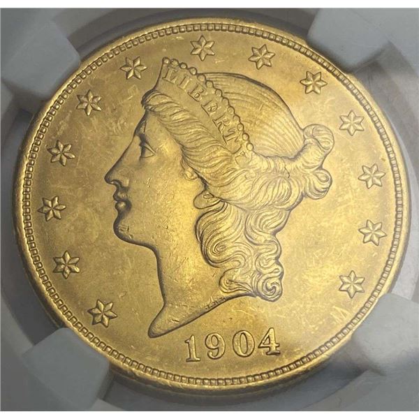 Last Minute! 1904 Gold $20 Liberty Head NGC MS63