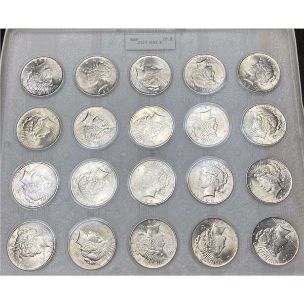 Last Min! Vintage 2010 Blanchard Stunning Mint Condition Peace Silver Dollar Roll Housed In Plastic