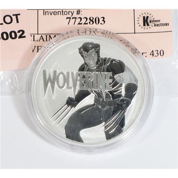 *UNCLAIMED* 1-OZ 2021 WOLVERINE SILVER COIN