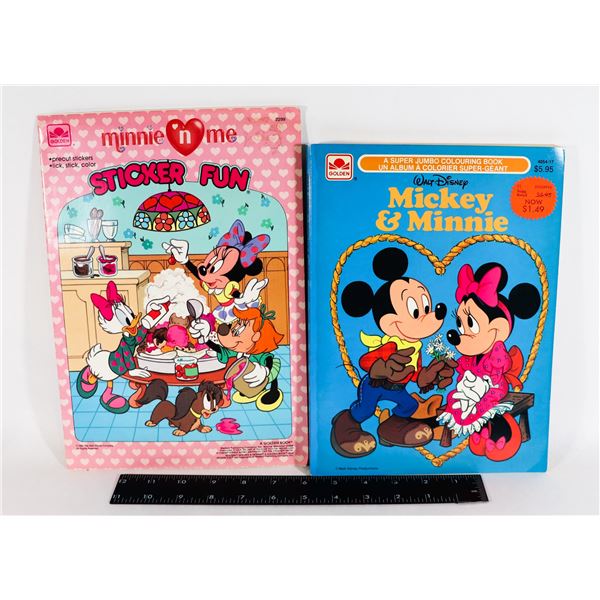 DISNEY COLORING AND STICKER BOOKS COLLECTIBLE 1985